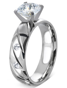 Kesi Luxury shine surgical steel engagement ring
