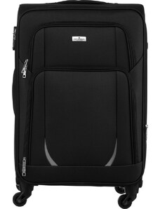 Peterson fekete tágas bőrönd mérete M PTN 5219-M