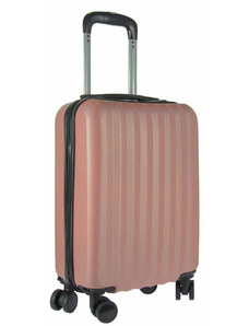 44 cm magas rozgold színű 4 dupla kerekű műanyag bőrönd Vanko