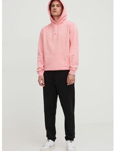 Tommy Jeans felső rózsaszín, férfi, nyomott mintás, kapucnis