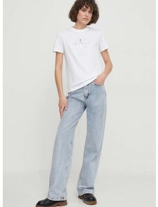 Calvin Klein Jeans pamut póló női, fehér