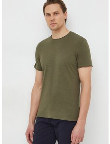 Sisley pamut póló zöld, férfi, sima
