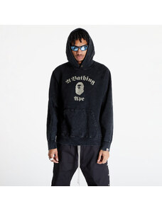 Férfi kapucnis pulóver A BATHING APE A Bathing Ape Overdye Pullover Relaxed Fit Hoodie Black