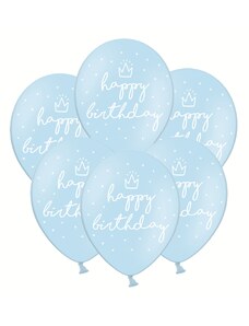 PartyDeco Kék lufi - Happy birthday 50 db