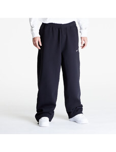 Férfi melegítőnadrágok Nike Solo Swoosh Men's Open-Hem Brushed-Back Fleece Pants Black/ White