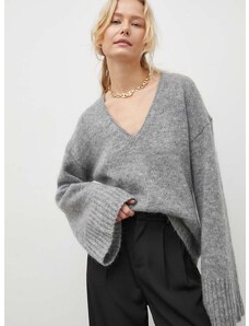 By Malene Birger gyapjú pulóver meleg, női, szürke