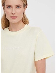 Calvin Klein pamut póló női, sárga