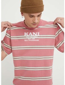 Karl Kani pamut póló rózsaszín, férfi, mintás