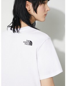The North Face t-shirt W Simple Dome Cropped Slim Tee női, fehér, NF0A87U4FN41