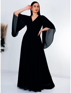 Webmoda Hosszú női fekete alkalmi ruha Grece