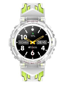 Smart Watch HT25 telefon funkciós sport okosóra fiataloknak - zöld-fehér