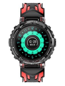 Smart Watch HT25 telefon funkciós sport okosóra fiataloknak - fekete-piros