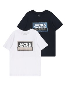 Jack & Jones Junior Póló 'LOGAN' éjkék / világosbarna / fekete / fehér