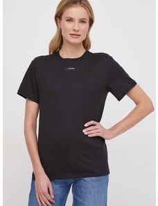 Calvin Klein pamut póló női, fekete