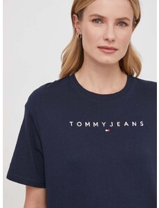 Tommy Jeans pamut póló női, sötétkék