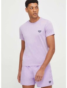 Emporio Armani Underwear pamut póló lila, férfi, sima