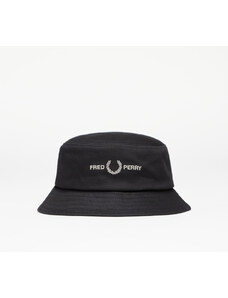 Sapka FRED PERRY Graphic Brand Twill Bucket Hat Black/ Warm Grey
