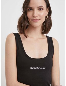 Calvin Klein Jeans pamut top fekete
