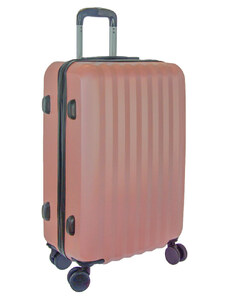 59 cm magas rozgold színű 4 dupla kerekű műanyag Bőrönd Vanko