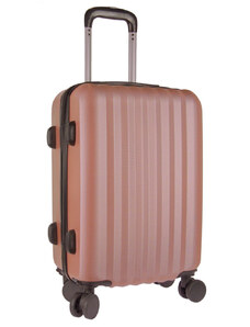 49 cm magas rozgold színű 4 dupla kerekű műanyag Bőrönd Vanko
