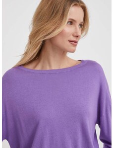 Sisley pulóver selyemkeverékből könnyű, lila