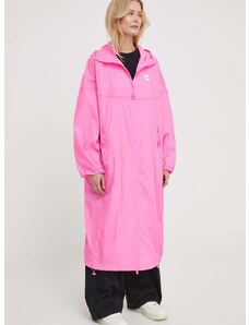 American Vintage rövid kabát női, rózsaszín, átmeneti, oversize