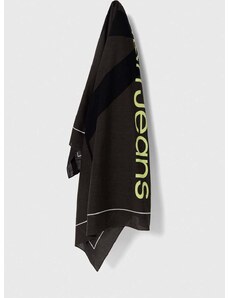 Calvin Klein Jeans pamut sál fekete, nyomott mintás