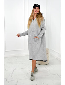 Kesi Insulated dress with a gray hood