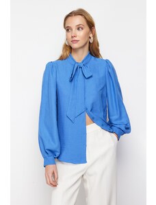 Trendyol Blue Neckerchief Woven Shirt