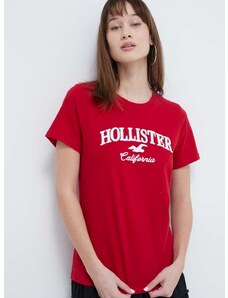Hollister Co. pamut póló női, piros