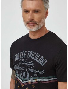 Aeronautica Militare pamut póló fekete, férfi, nyomott mintás