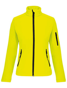 Női 3 rétegű softshell dzseki, Kariban KA400, Fluorescent Yellow-3XL