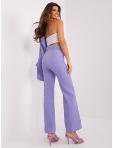 Fashionhunters Purple fabric trousers with pleats
