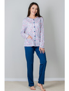 muzzy Nagyméretű hosszúnadrágos gombos női pizsama