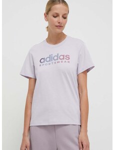adidas pamut póló női, lila, IT4835
