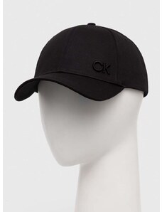 Calvin Klein pamut baseball sapka fekete, nyomott mintás