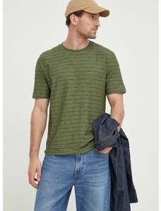 Marc O'Polo pamut póló zöld, férfi, mintás