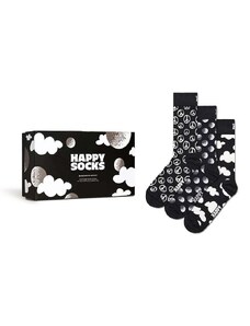 Happy Socks zokni Gift Box Black White 3 pár fekete