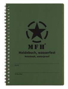 MFH Vízálló, spirálkötésű jegyzetfüzet, kb. 15 x 21 cm