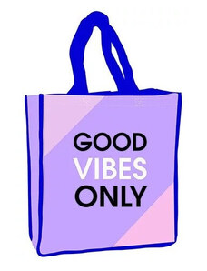 Színes Good Vibes shopping bag 34cm
