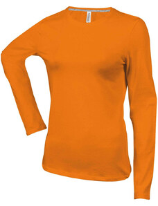 Kariban hosszú ujjú kereknyakú Női pamut póló KA383, Orange-2XL