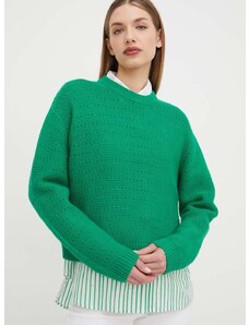 Custommade gyapjú pulóver Taia női, zöld, 999212301