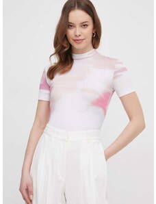 Calvin Klein Jeans t-shirt női, félgarbó nyakú, fehér