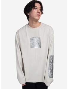 A-COLD-WALL* pamut hosszúujjú Foil Grid LS T-Shirt szürke, nyomott mintás