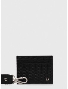 Armani Exchange bőr kártyatartó és kulcstartó fekete