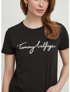 Tommy Hilfiger pamut póló női, fekete