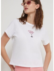 Abercrombie & Fitch pamut póló női, fehér
