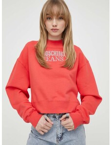 Moschino Jeans pamut melegítőfelső piros, női, nyomott mintás