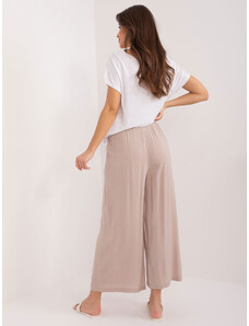 Fashionhunters Dark beige summer trousers made of SUBLEVEL material