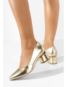 Zapatos Gretta aranyszínü vastag sarkú magassarkú